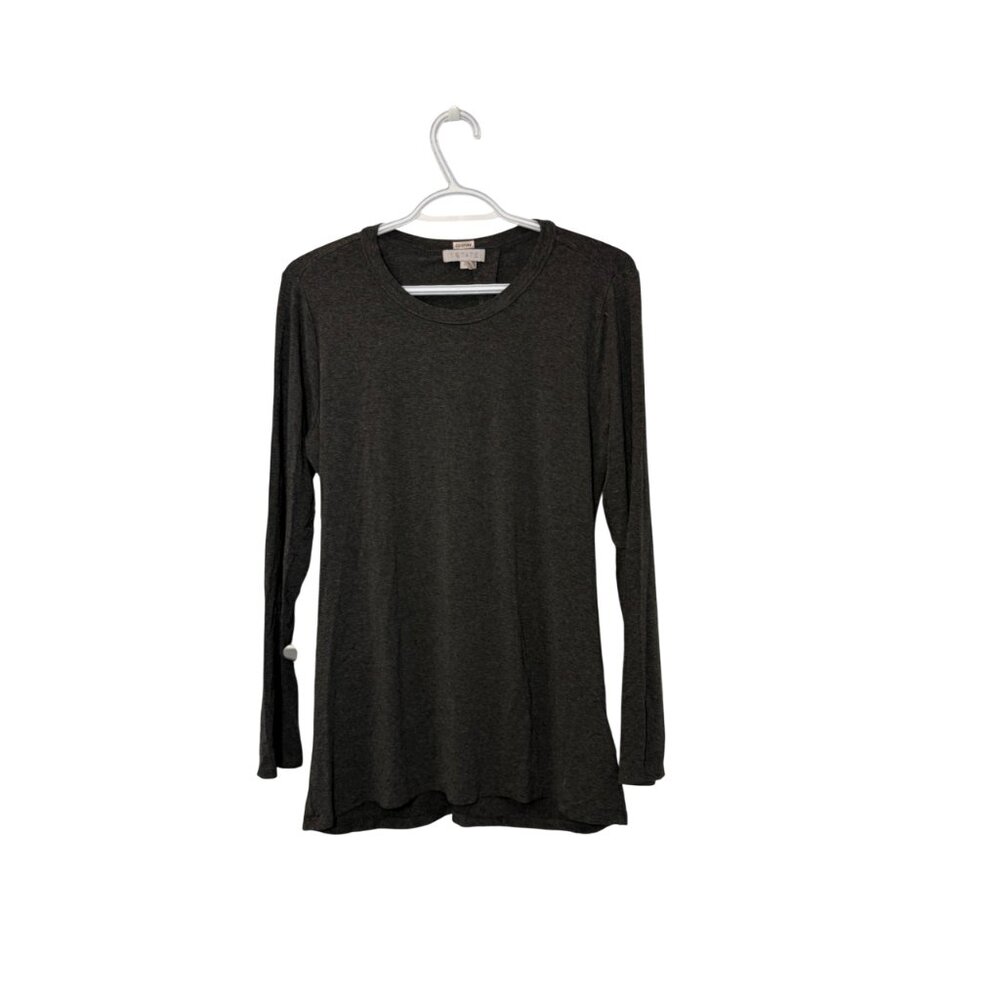 1. State grey tunic top with crisscross back detail size L
